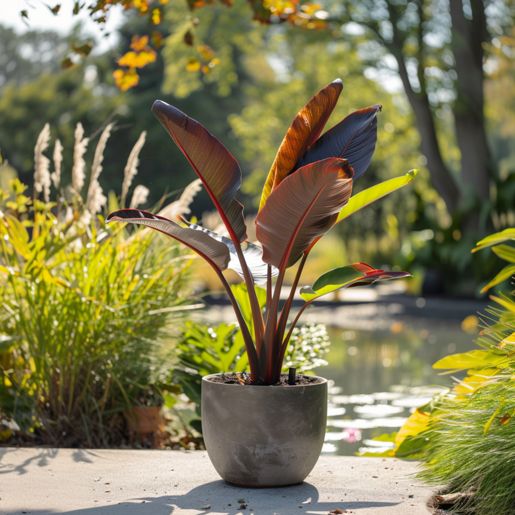 Red banana plant - Set of 2 - Ensete ventricosum - Height 55-70cm - ⌀21cm