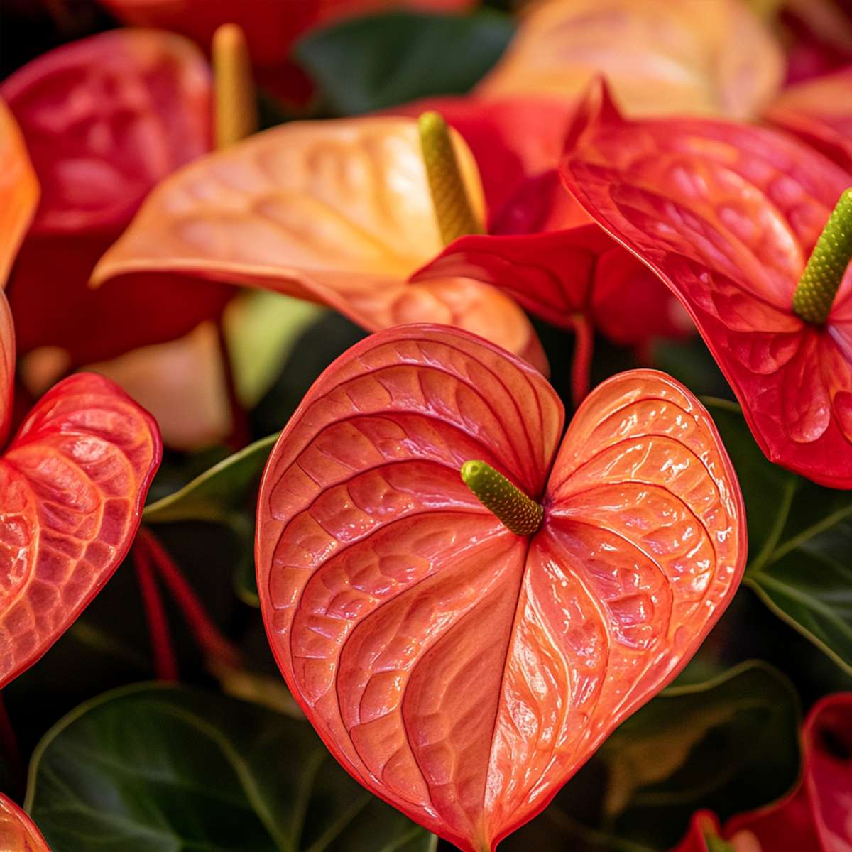 Laceleaf - Anthurium 'Madural Orange' - Height 40-55cm - ø14cm