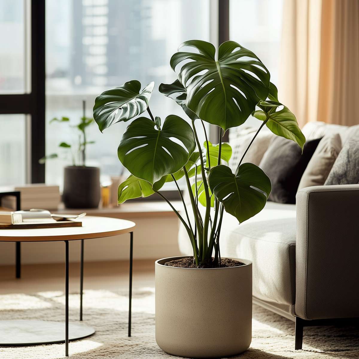 Swiss Cheese Plant - 2 pcs. - Monstera deliciosa - Height 50-60cm - ⌀17cm