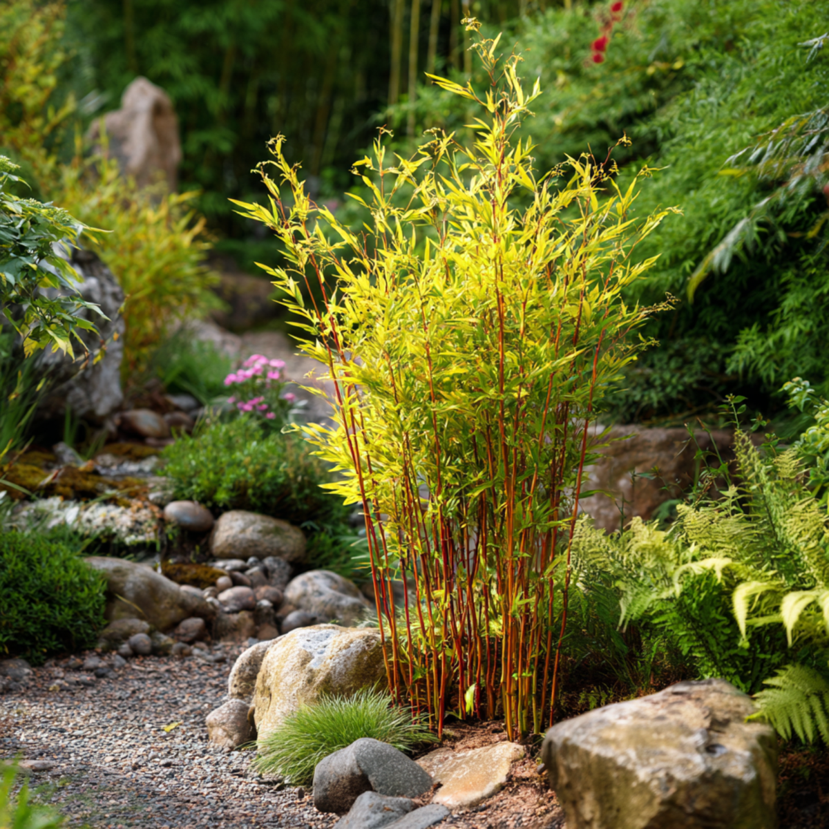 Chinese fountain bamboo - 2 pcs. - Fargesia 'Red Dragon' - H50-70cm - ⌀17cm