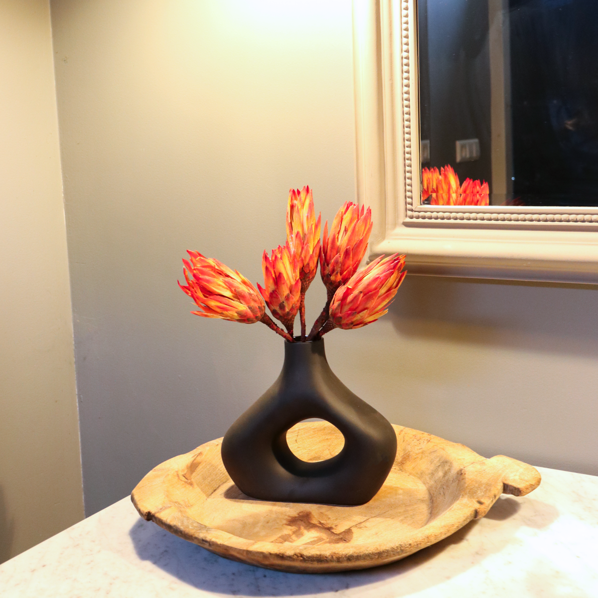 Dried flowers - 5 pcs. - Bouquet 'Protea Pendula Red' - Dryflowers