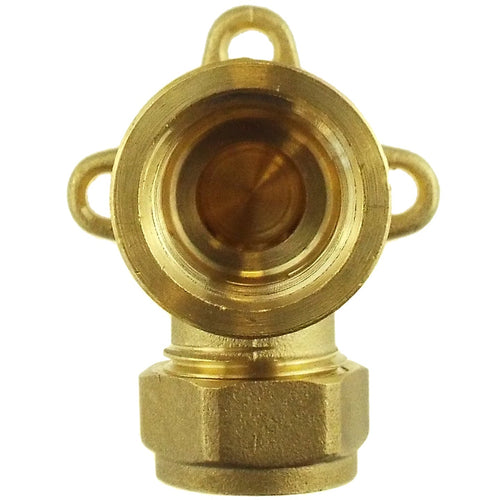 15mm Brass Wall Flange Kit with 15mm Barbed Polished Brass Tap