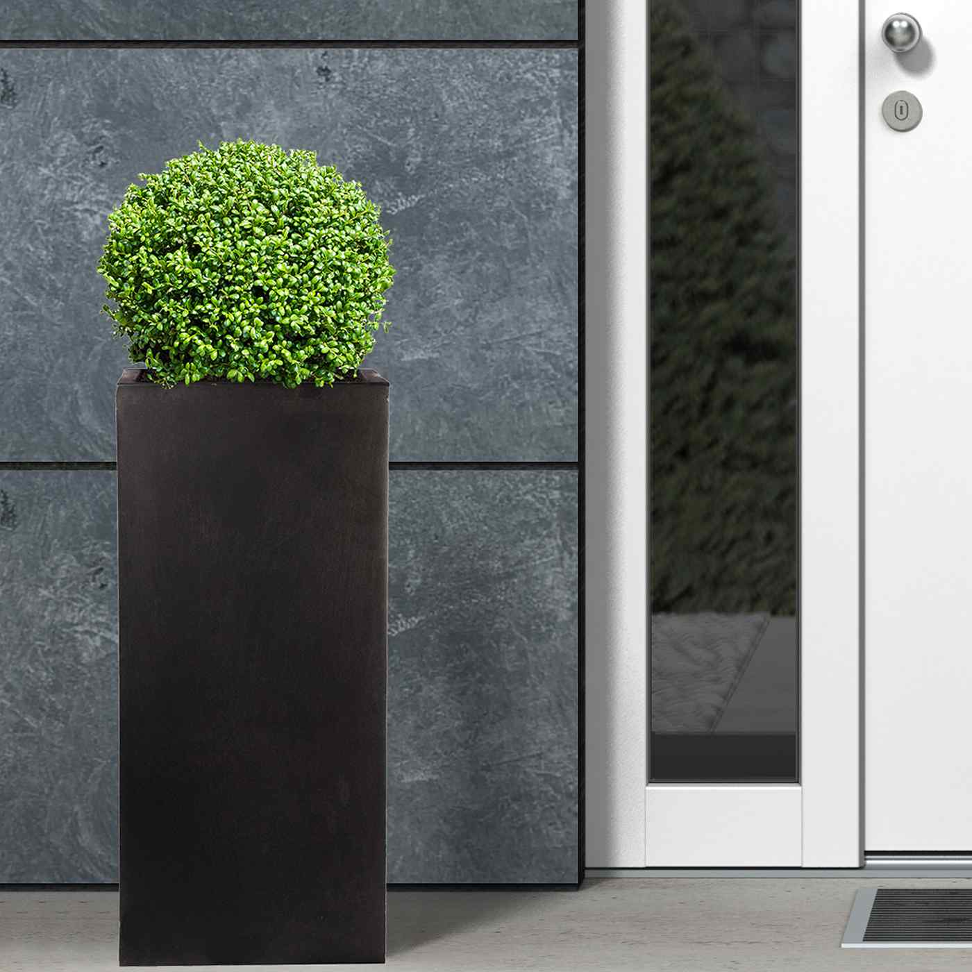 IDEALIST Lite Contemporary Light Concrete Garden Tall Square Planter, Outdoor Plant Pot H70 L33 W33 cm, 79L