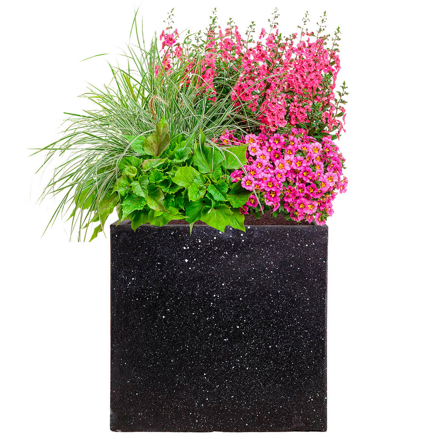 IDEALIST Lite Contemporary Flower Box Square Garden Planter, Light Concrete Outdoor Large Plant Pot H50 L50 W50 cm, 126L