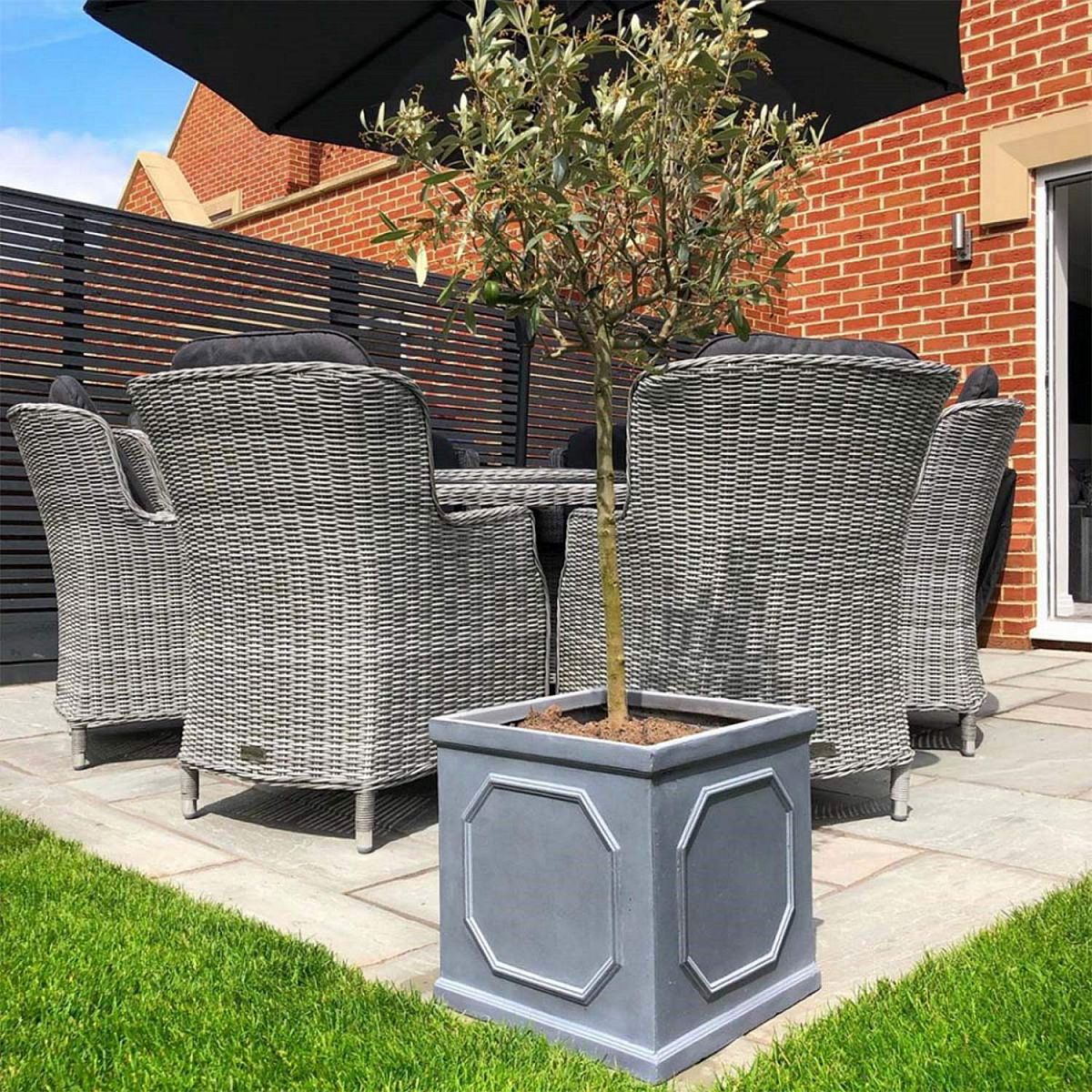 IDEALIST Lite Chelsea Flower Box Square Garden Planter, Faux Lead Light Stone Outdoor Plant Pot W30 H30 L30 cm, 27L