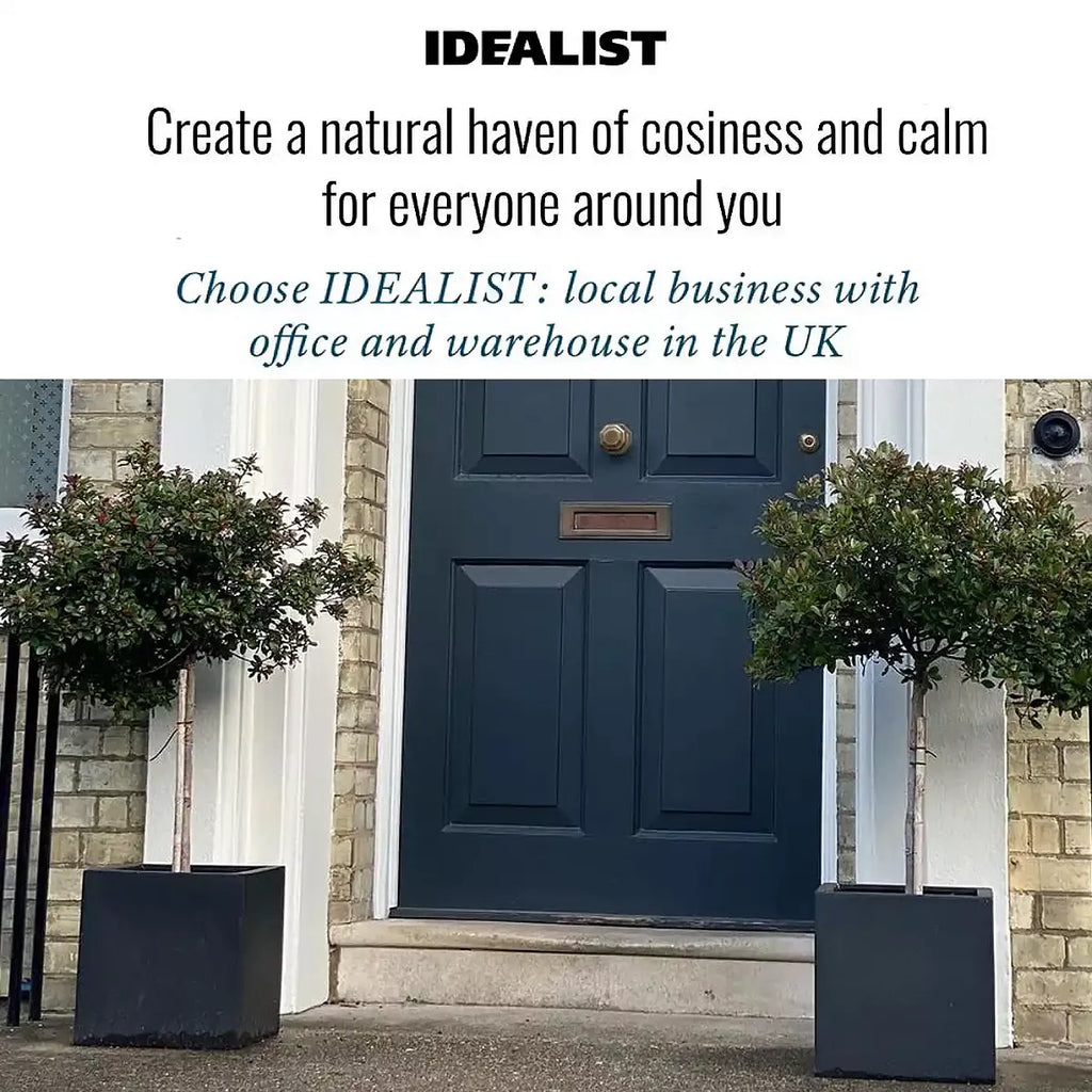 IDEALIST Lite Contemporary Flower Box Square Garden Planter, Light Concrete Outdoor Plant Pot H30 L30 W30 cm, 27L