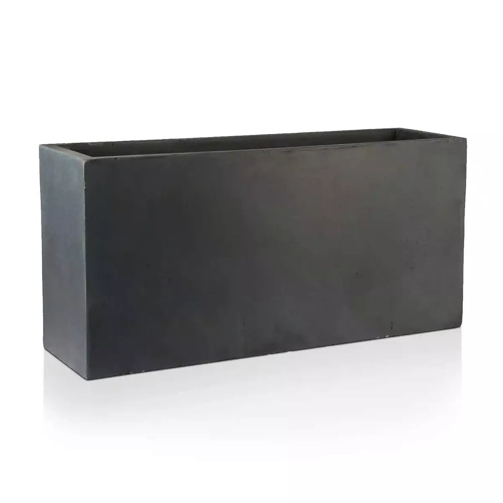IDEALIST Lite Contemporary Trough Garden Planter, Faux Lead Light Concrete Outdoor Large Plant Pot H41 L85 W26 cm, 91L