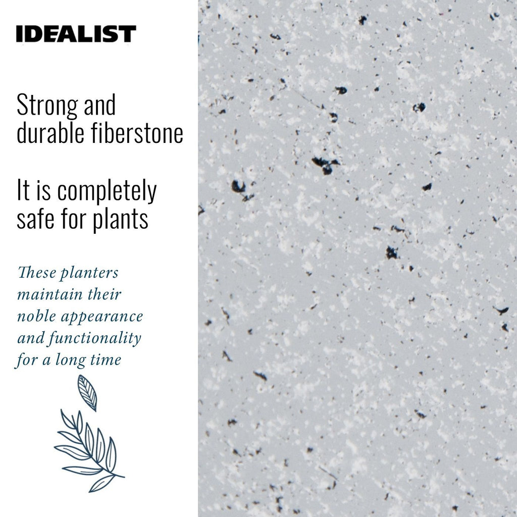 IDEALIST Lite Contemporary Flower Box Square Garden Planter, Light Concrete Outdoor Large Plant Pot H50 L50 W50 cm, 126L