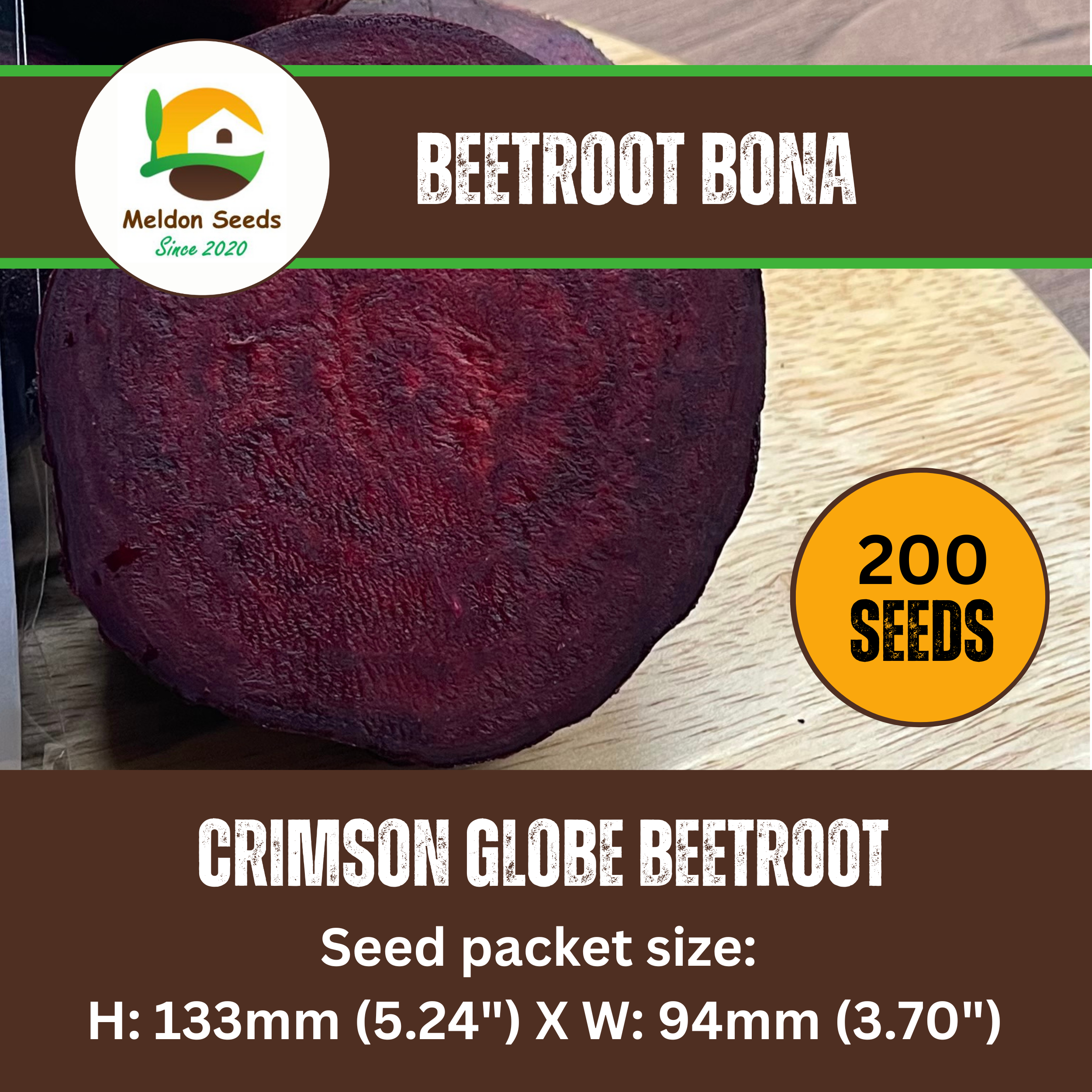 Beetroot Seeds - 200 Bona Beetroot Seeds – Plant and Grow Your Own Vegetables for Gardens, Pots & Allotments – Suitable for Indoor & Outdoor Planting – Packed in The UK by Meldon Seeds