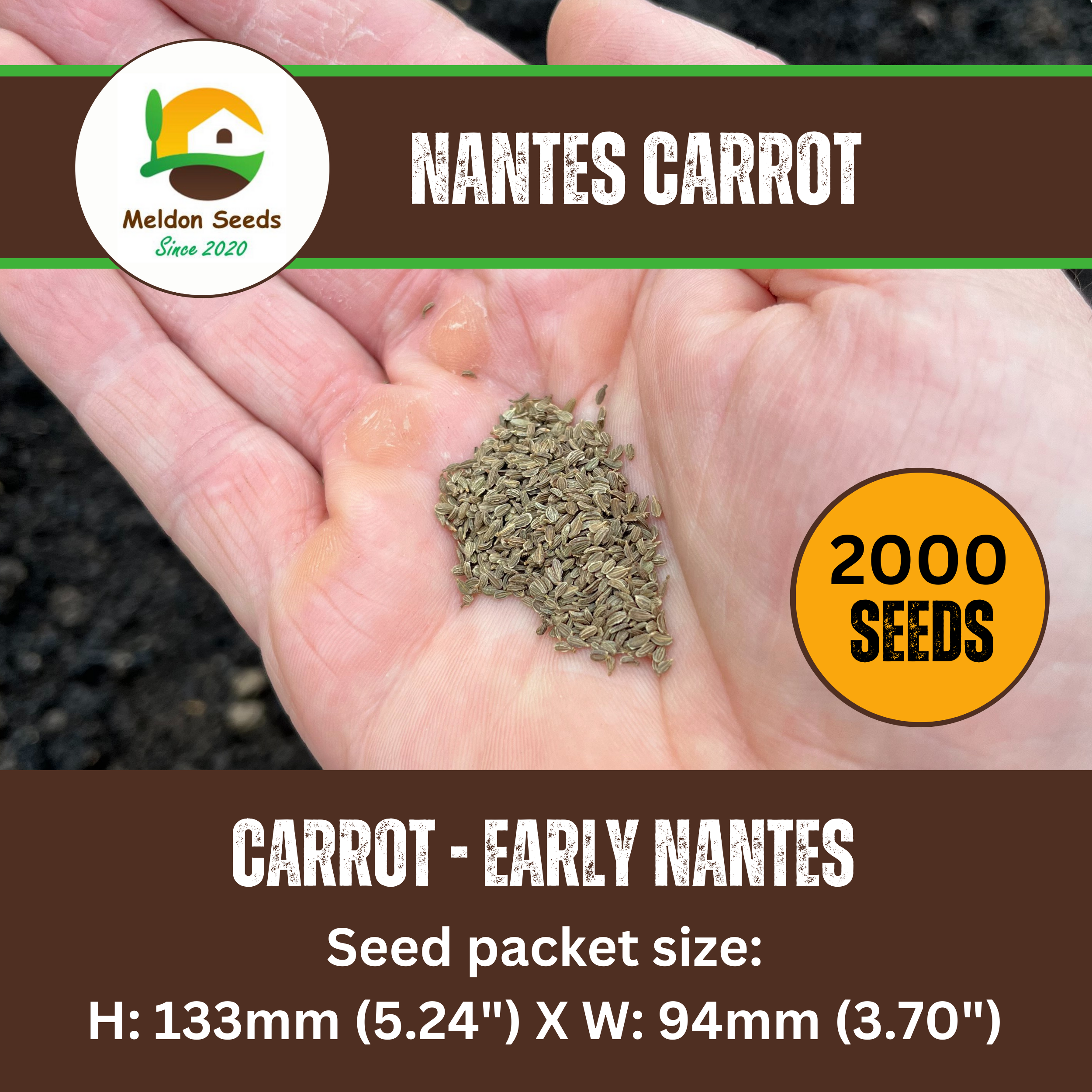 Carrot Early Nantes 1000 Seeds