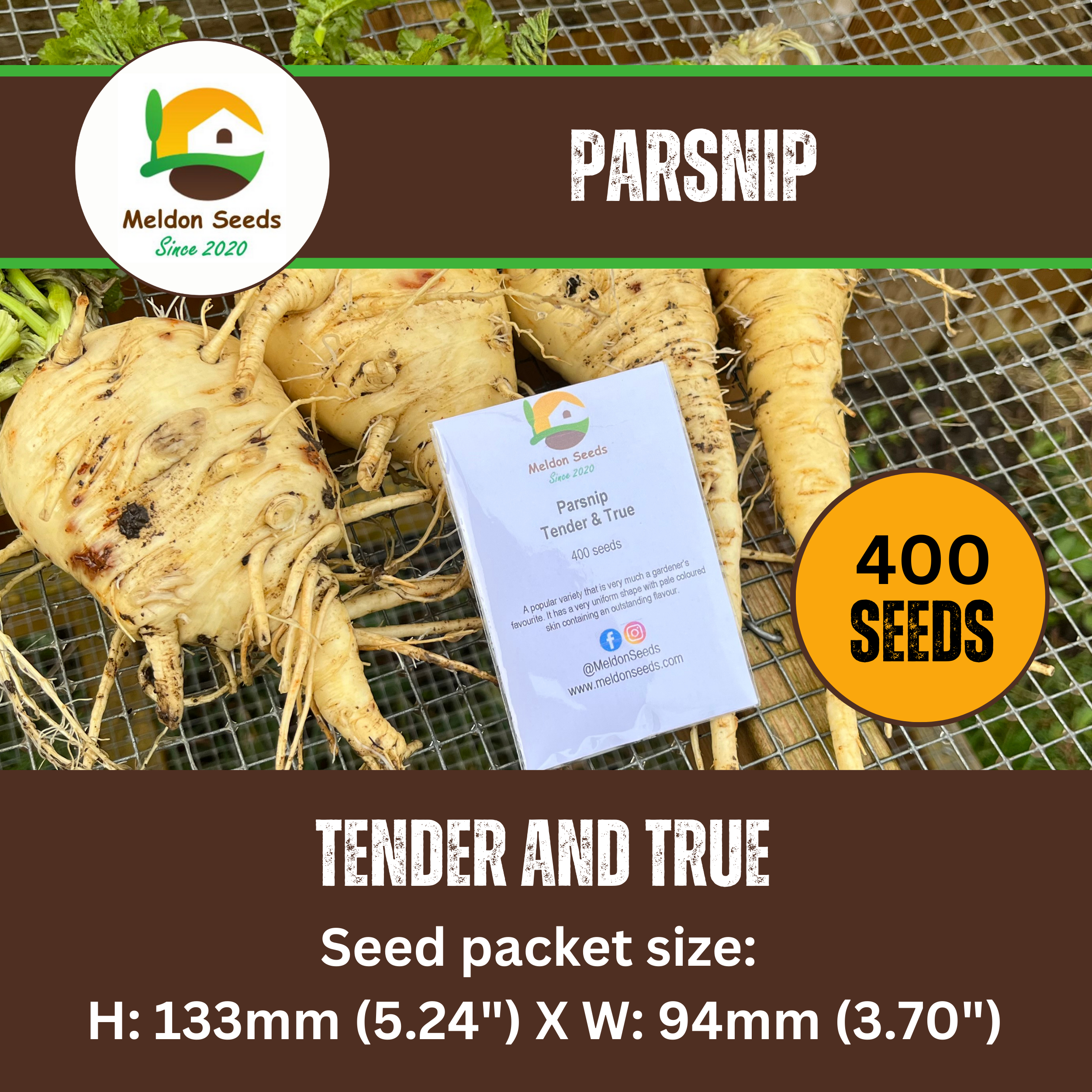 Parsnip Tender and True 400 Seeds