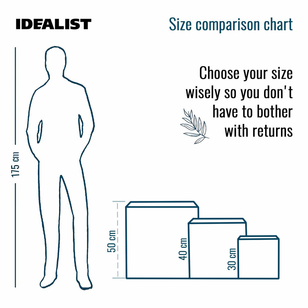 IDEALIST Lite Contemporary Flower Box Square Garden Planter, Light Concrete Outdoor Large Plant Pot H30 L30 W30 cm, 28L