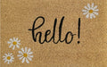 Doormat 60cm x 40cm - 'Hello!' - Absorbent Coir Mat for Indoor/Outdoor